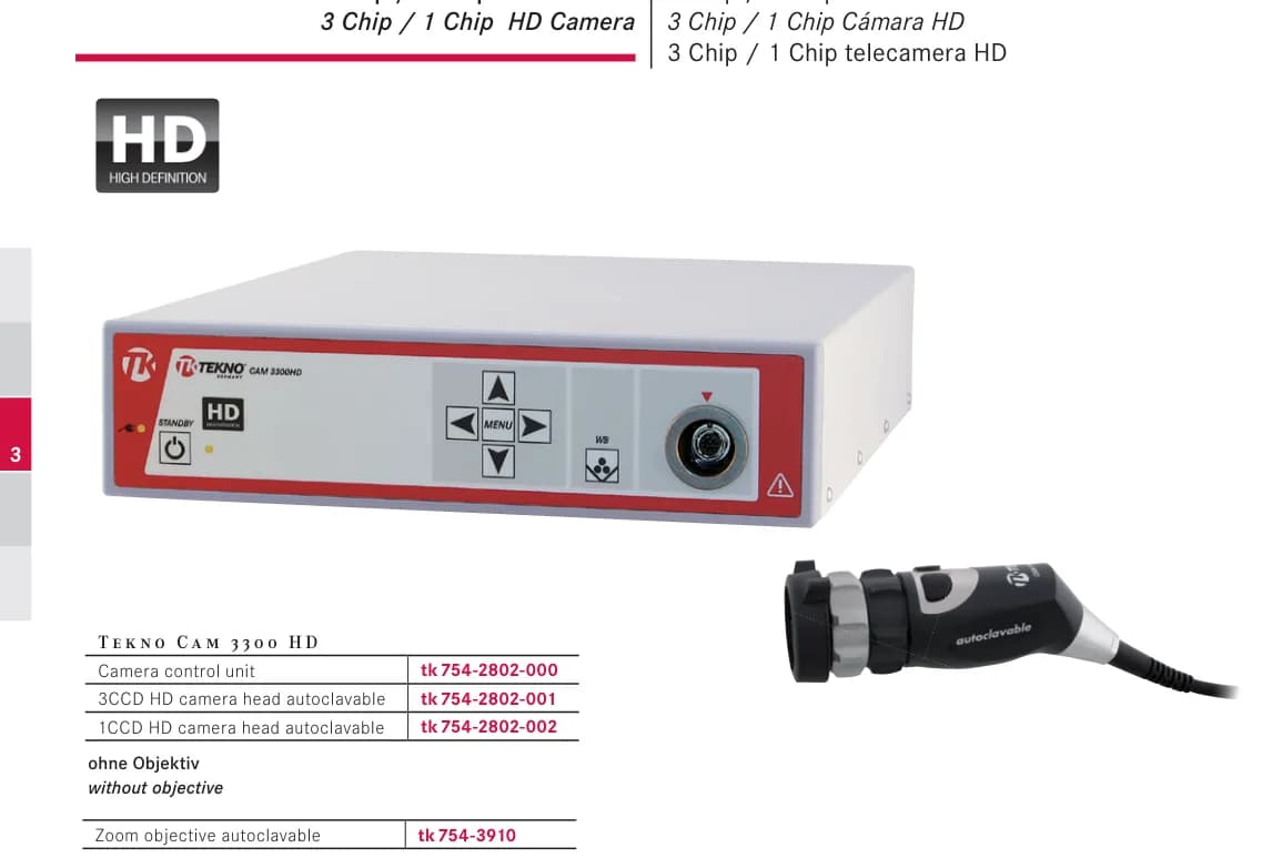 TEKNO CAM 3300 HD kamera boshqaruv bloki va kamera boshlari